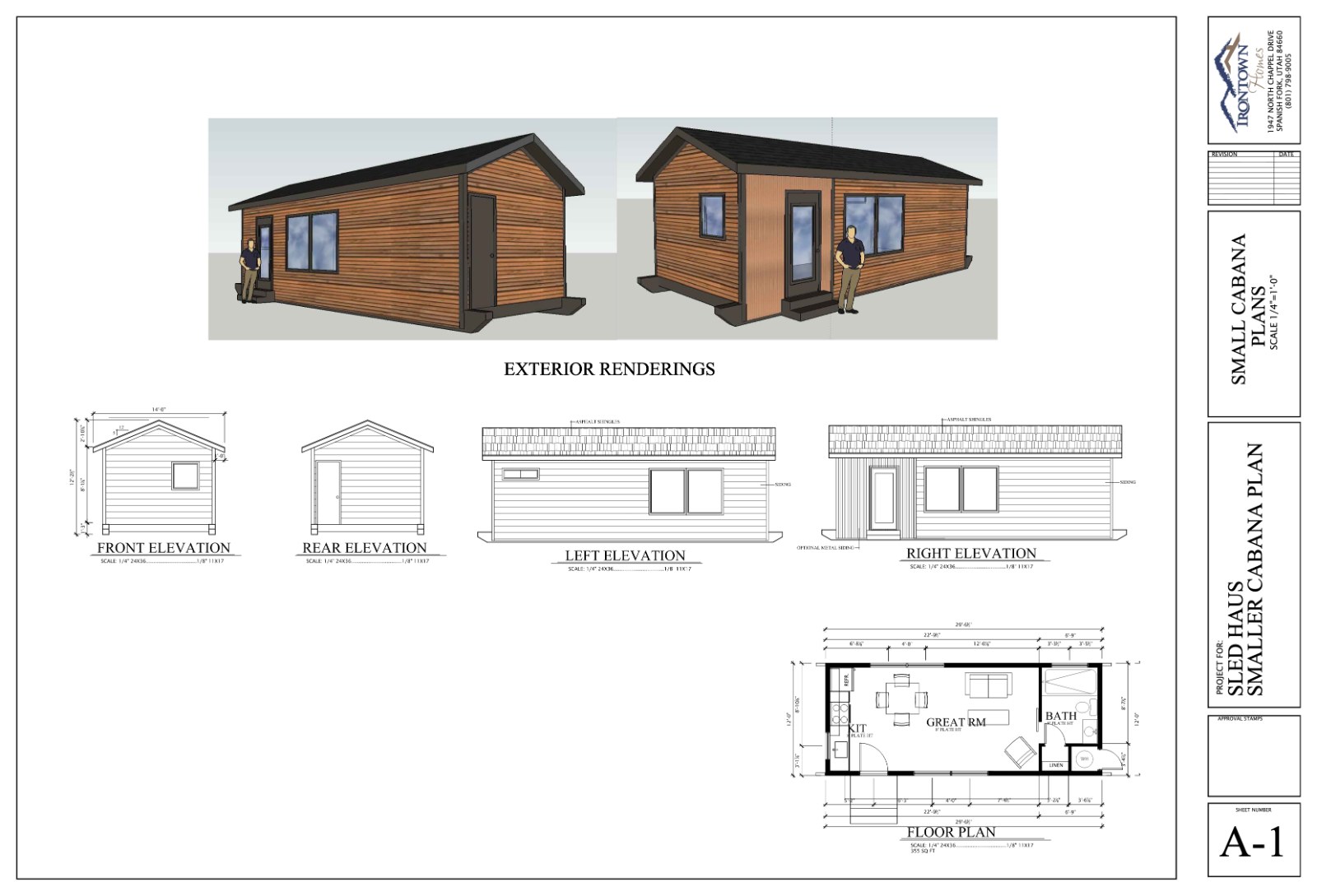 Sledhaus Mini floor plan drawing showing room layout and dimensions.